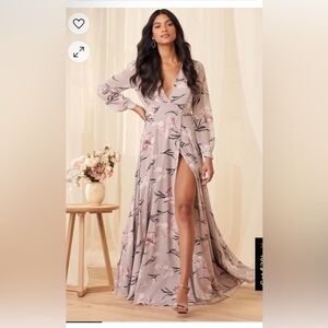 Lulus Dusty Purple Floral Dress